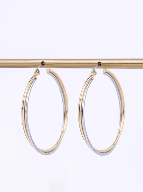 Kolczyki kółka (4cm), stal pozłacana S212319M00