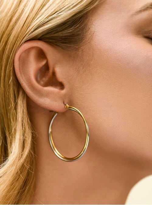 Kolczyki kółka (4cm), stal pozłacana S212319M00