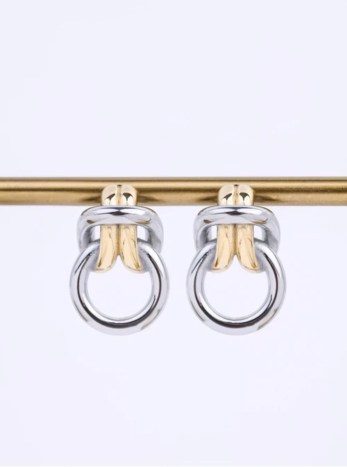 Kolczyki kółka, stal pozłacana S212307M00