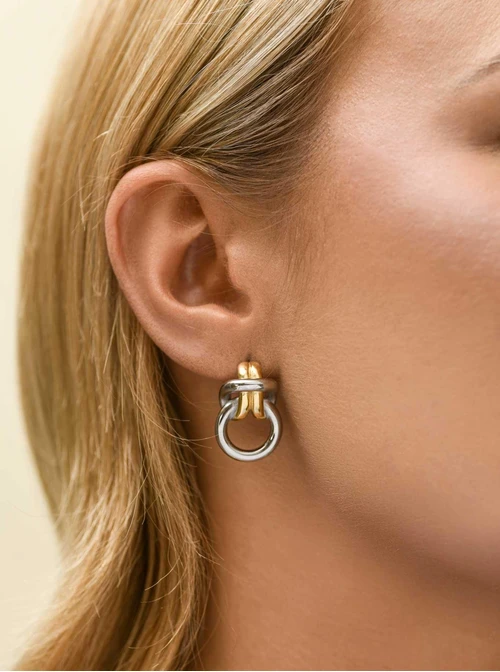 Kolczyki kółka, stal pozłacana S212307M00