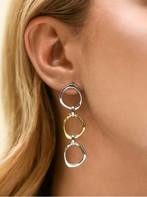 Kolczyki kółka, stal pozłacana S212317M00