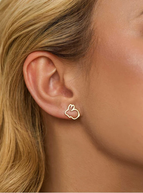 Kolczyki króliki, stal pozłacana S212394Z00