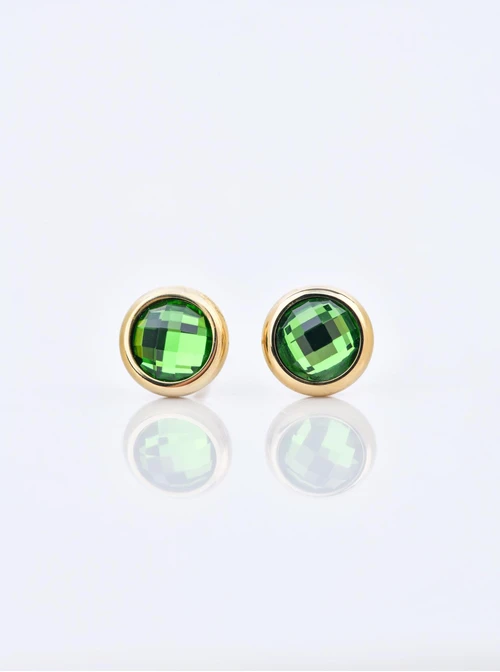 Kolczyki kryształ urodzeniowy Sierpień, stal pozłacana S210774Z00