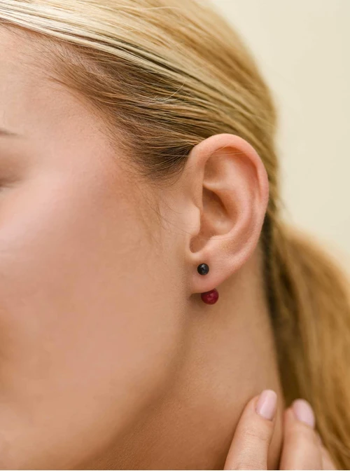 Kolczyki kuleczki, stal pozłacana S212540Z03