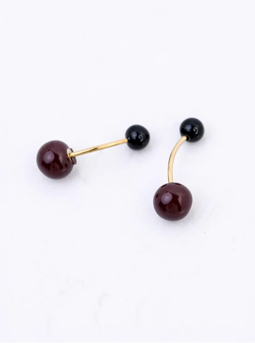 Kolczyki kuleczki, stal pozłacana S212540Z13