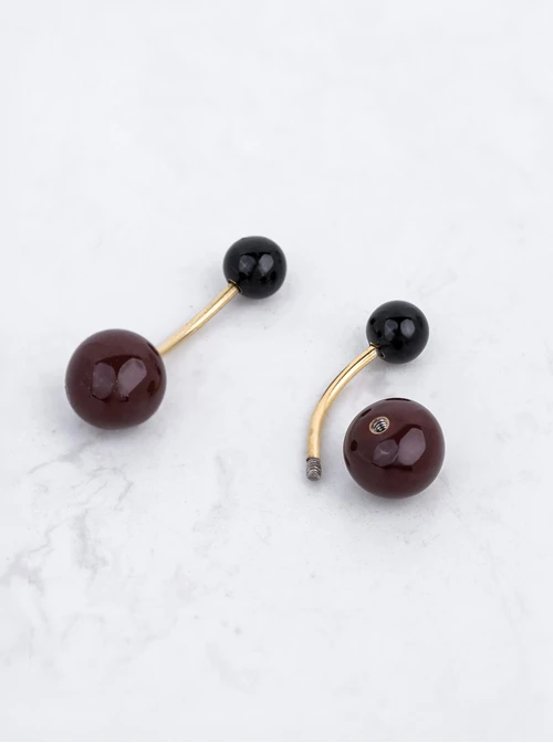 Kolczyki kuleczki, stal pozłacana S212540Z13