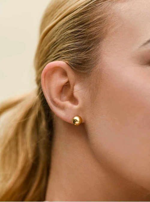 Kolczyki kulki, stal pozłacana S212546Z00