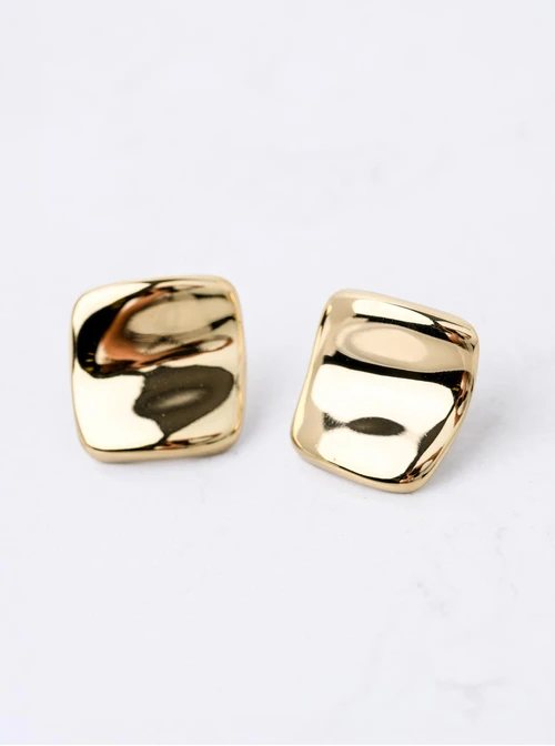 Kolczyki kwadraty, stal pozłacana S211961Z00