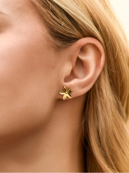 Kolczyki kwiatuszki (1,2cm), stal pozłacana S212414Z00