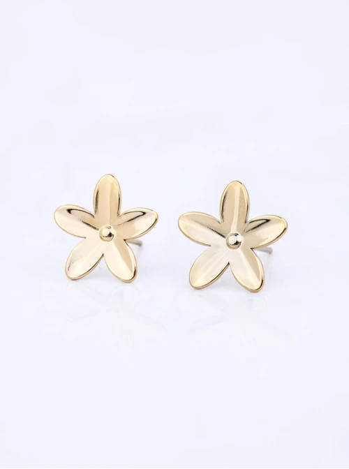 Kolczyki kwiatuszki (1,4cm), stal pozłacana S212415Z00