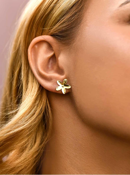 Kolczyki kwiatuszki (1,4cm), stal pozłacana S212415Z00