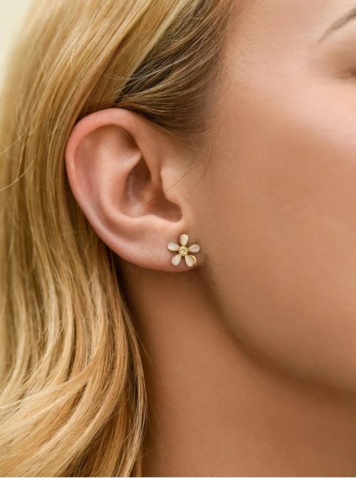 Kolczyki kwiatuszki, stal pozłacana S211782Z00