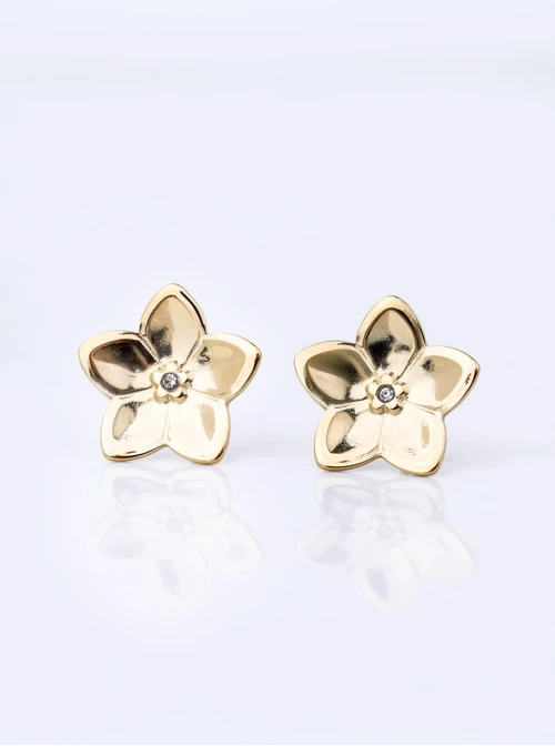 Kolczyki kwiatuszki, stal pozłacana S212301Z00