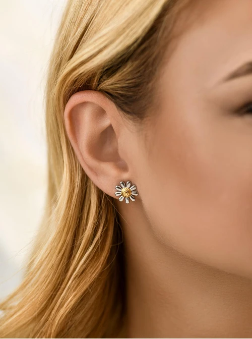 Kolczyki kwiatuszki, stal pozłacana S212359Z00