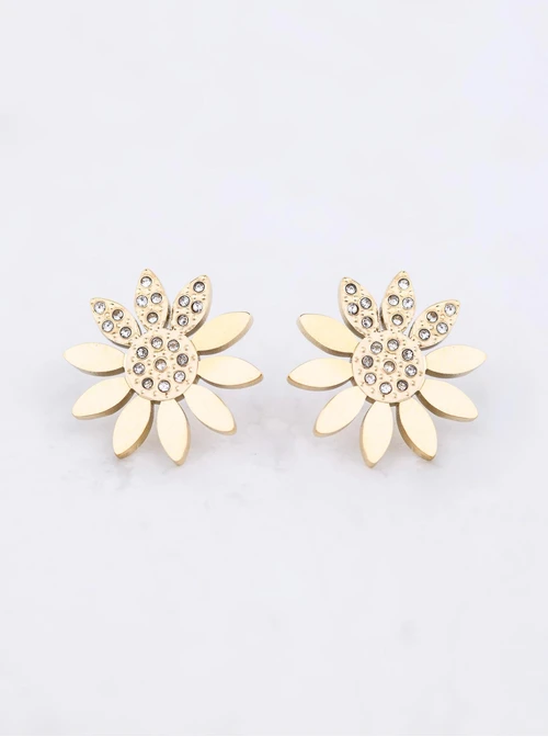 Kolczyki kwiatuszki, stal pozłacana S212367Z00