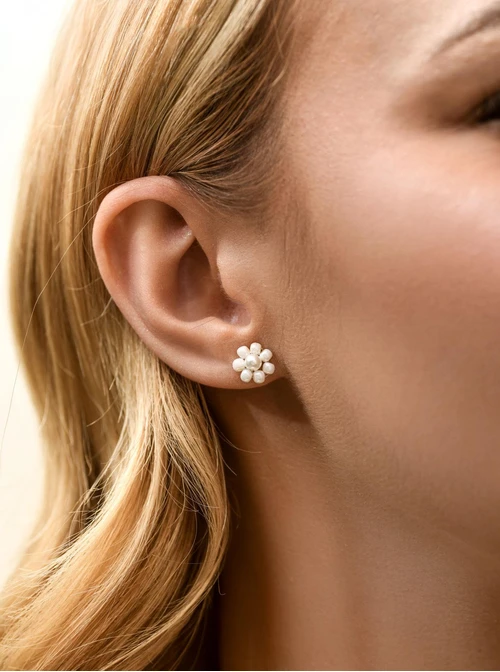 Kolczyki kwiatuszki, stal pozłacana S212371Z00