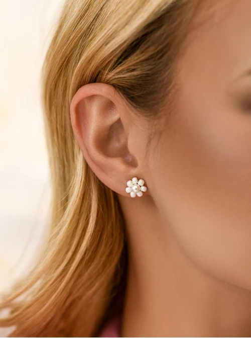 Kolczyki kwiatuszki, stal pozłacana S212371Z00