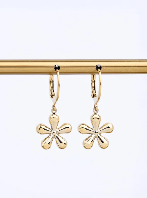 Kolczyki kwiatuszki, stal pozłacana S212397Z00