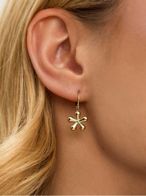 Kolczyki kwiatuszki, stal pozłacana S212397Z00