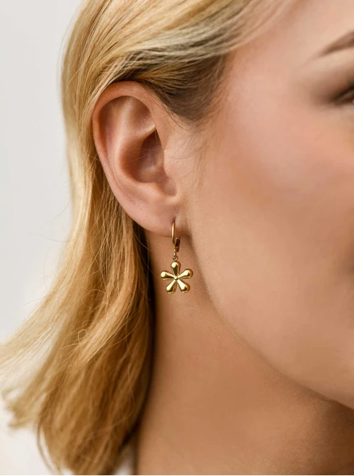 Kolczyki kwiatuszki, stal pozłacana S212397Z00