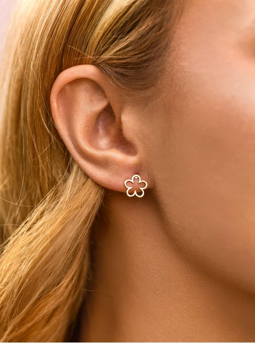 Kolczyki kwiatuszki, stal pozłacana S212401Z00