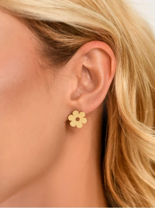 Kolczyki kwiatuszki, stal pozłacana S212402Z00