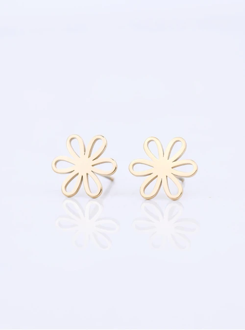 Kolczyki kwiatuszki, stal pozłacana S212403Z00