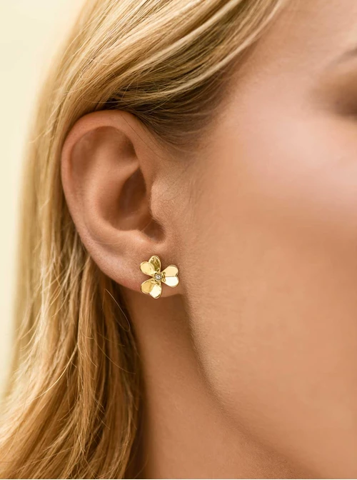 Kolczyki kwiatuszki, stal pozłacana S212423Z00