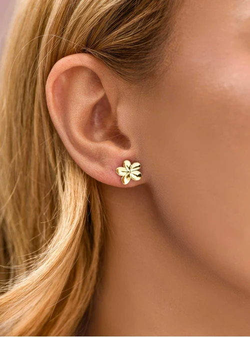 Kolczyki kwiatuszki, stal pozłacana S212425Z00