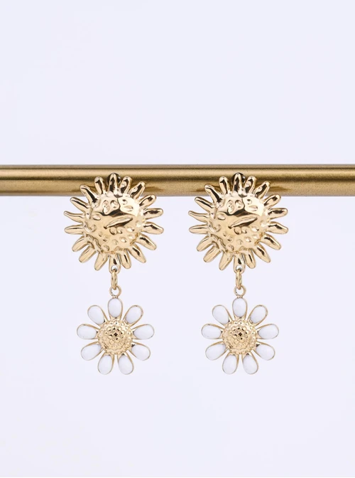 Kolczyki kwiatuszki, stal pozłacana S212489Z00