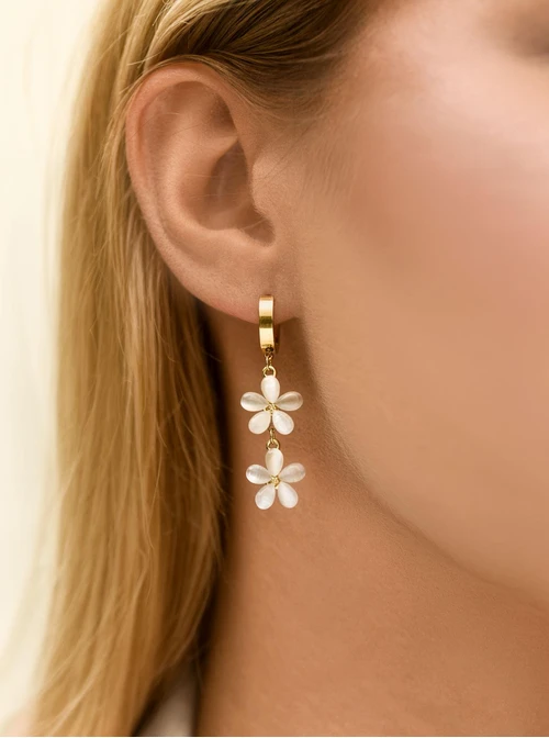 Kolczyki kwiatuszki, stal pozłacana S212664Z00