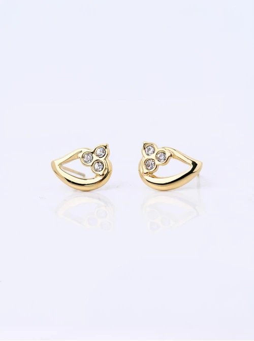 Kolczyki łezki z kryształkami, stal pozłacana S212419Z00