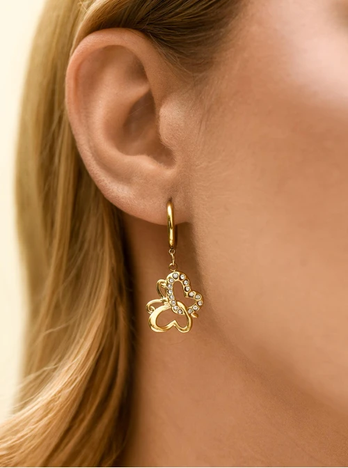 Kolczyki motylki, stal pozłacana S212387Z00