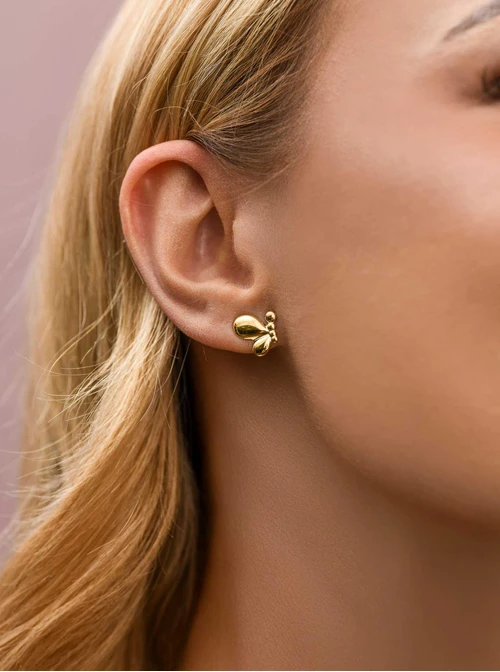 Kolczyki motylki, stal pozłacana S212390Z00