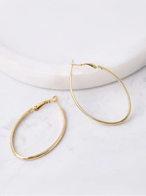 Kolczyki owalne, stal pozłacana S212318Z00