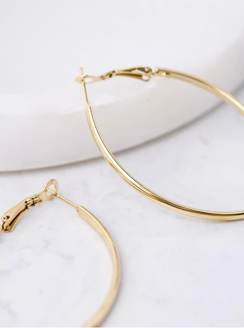 Kolczyki owalne, stal pozłacana S212318Z00