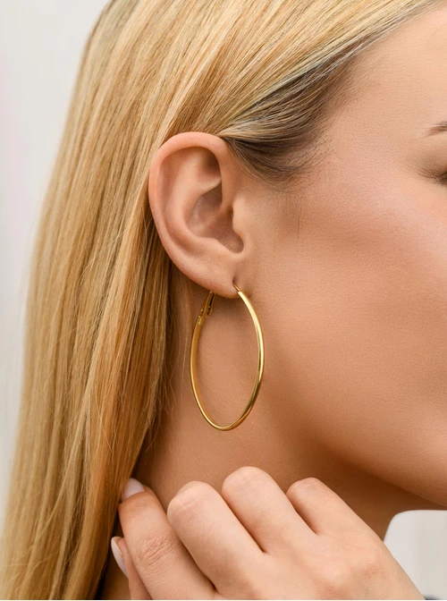 Kolczyki owalne, stal pozłacana S212318Z00