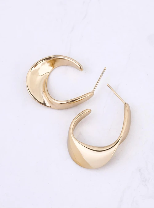 Kolczyki owalne, stal pozłacana S212626Z00