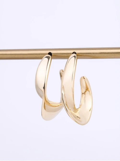 Kolczyki owalne, stal pozłacana S212626Z00