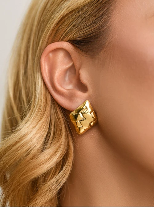 Kolczyki romby, stal pozłacana S211973Z00