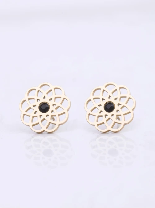 Kolczyki rozeta, stal pozłacana S212712Z00