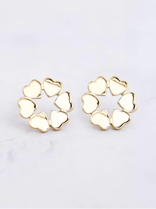 Kolczyki serduszka, stal pozłacana S212411Z00