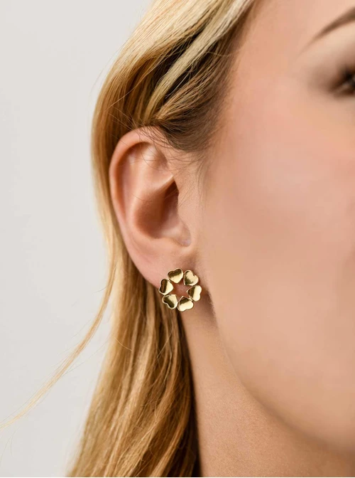 Kolczyki serduszka, stal pozłacana S212411Z00