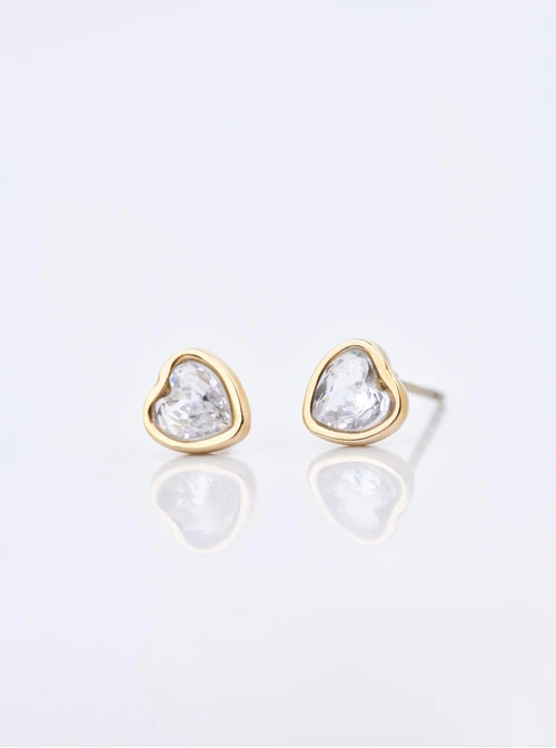 Kolczyki serduszko, kryształ urodzeniowy Kwiecień S210758Z00