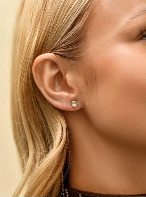 Kolczyki serduszko, kryształ urodzeniowy Kwiecień S210758Z00