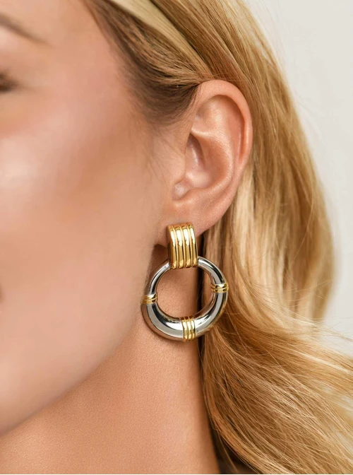 Kolczyki, stal pozłacana S212305M00