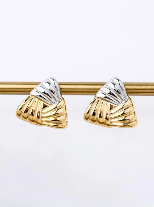 Kolczyki trójkąty, stal pozłacana S212299M00