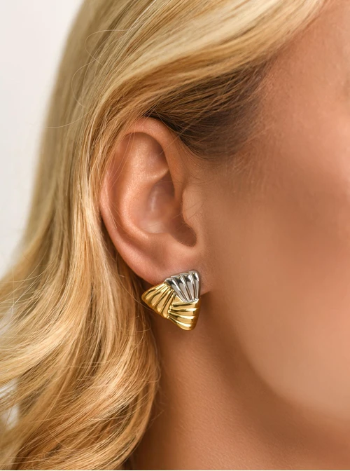 Kolczyki trójkąty, stal pozłacana S212299M00