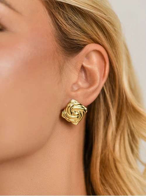 Kolczyki geometryczne, stal pozłacana S211964Z00