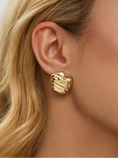 Kolczyki geometryczne, stal pozłacana S211967Z00